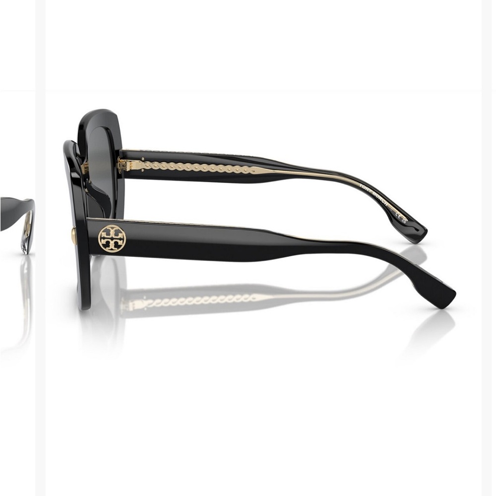 TORY BURCH MILLER OVERSIZED SQUARE FRAME SUNGLASSES/ BLACK Designer Sunglasses - Picture 3 of 16